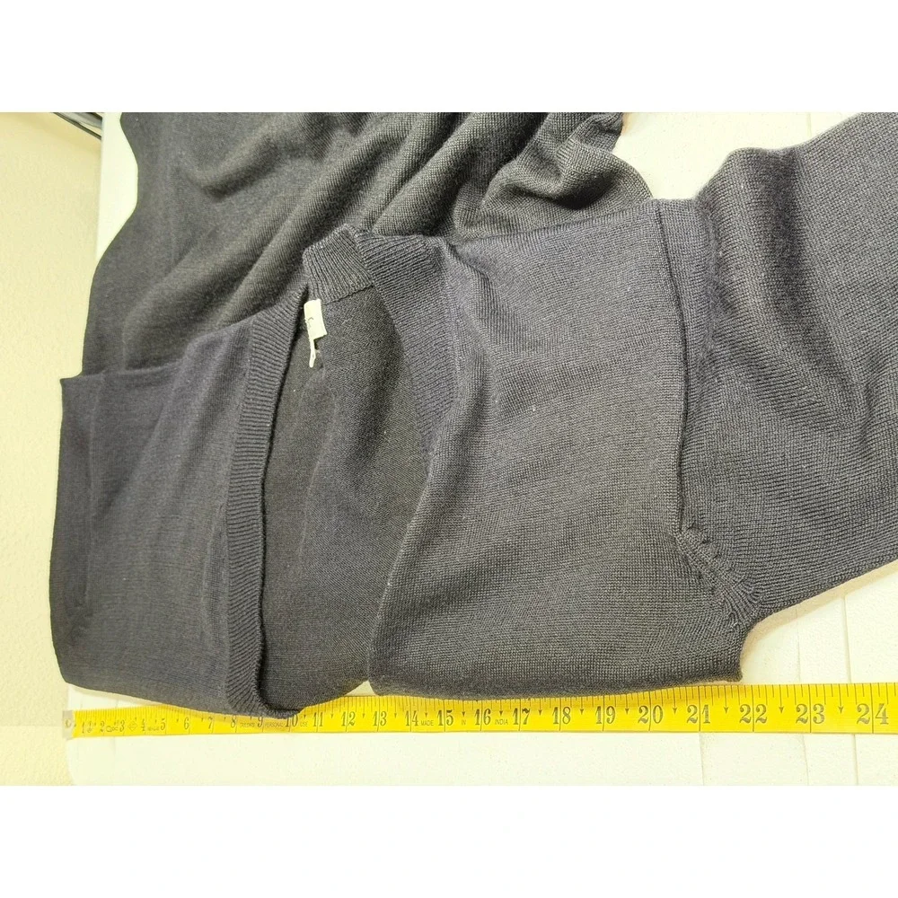 Vintage Outlander Sweater Womens Small Black Cardigan Wool Blend V-Neck Longline